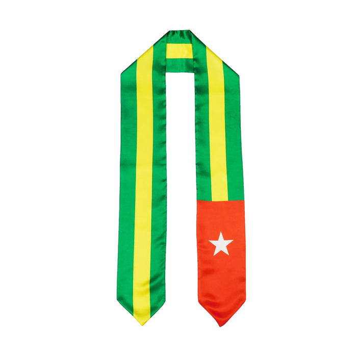 Togo Flag Graduation Stole, Togo Flag Graduation Sash, Togo Graduation Stole, Togolese Flag Graduation Stole