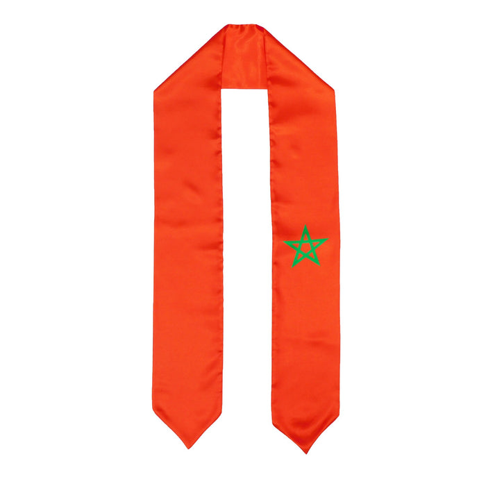 Morocco Flag Graduation Stole, Morocco Flag Graduation Sash, Morocco Graduation Stole, Moroccan Flag Graduation Stole