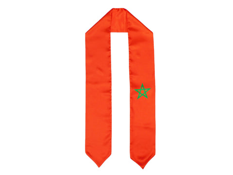 Morocco Flag Graduation Stole, Morocco Flag Graduation Sash, Morocco Graduation Stole, Moroccan Flag Graduation Stole