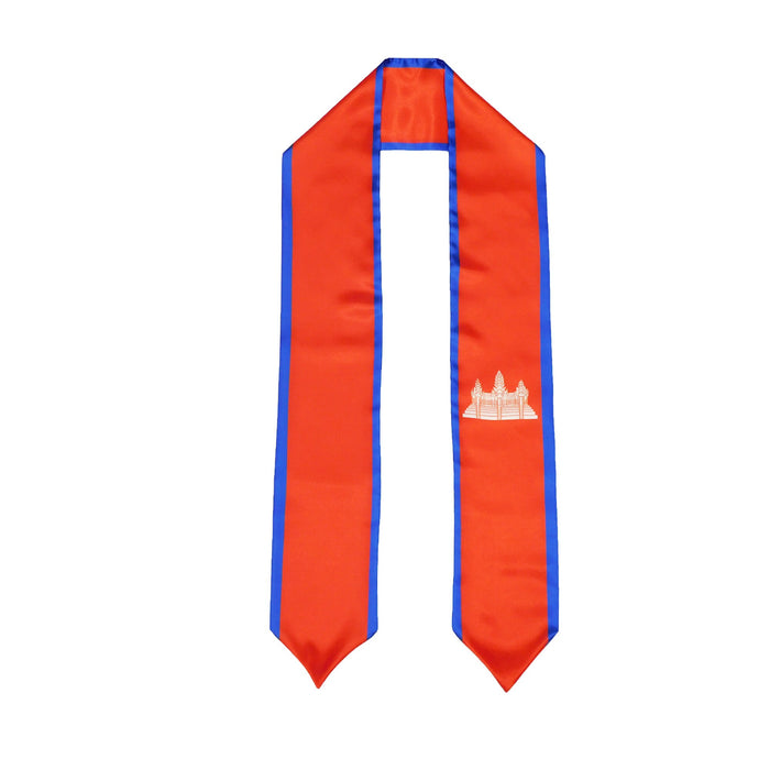 Cambodia Flag Graduation Stole, Cambodia Flag Graduation Sash, Cambodia Graduation Stole, Cambodian Flag Graduation Stole