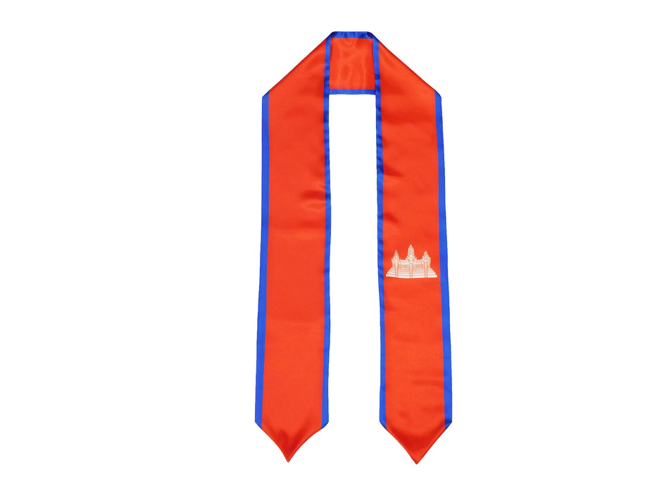 Cambodia Flag Graduation Stole, Cambodia Flag Graduation Sash, Cambodia Graduation Stole, Cambodian Flag Graduation Stole