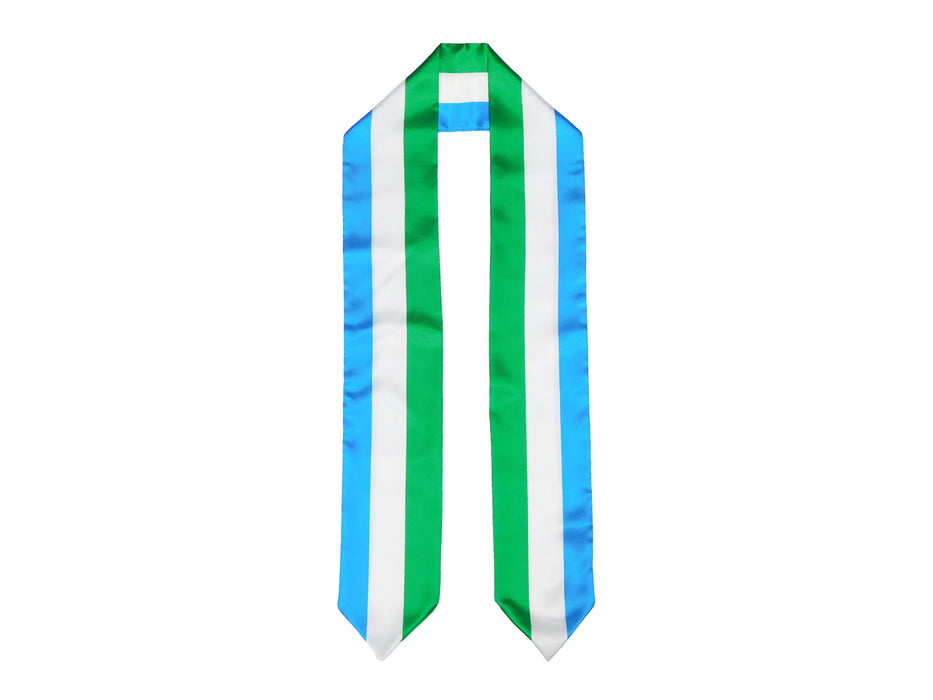 Sierra Leone Flag Graduation Stole, Sierra Leone Flag Graduation Sash, Sierra Leone Graduation Stole, Sierra Leonean Flag Graduation Stole