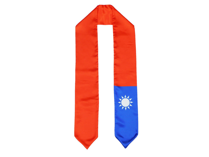 Taiwan Flag Graduation Stole, Taiwan Flag Graduation Sash, Taiwan Graduation Stole, Taiwanese Flag Graduation Stole