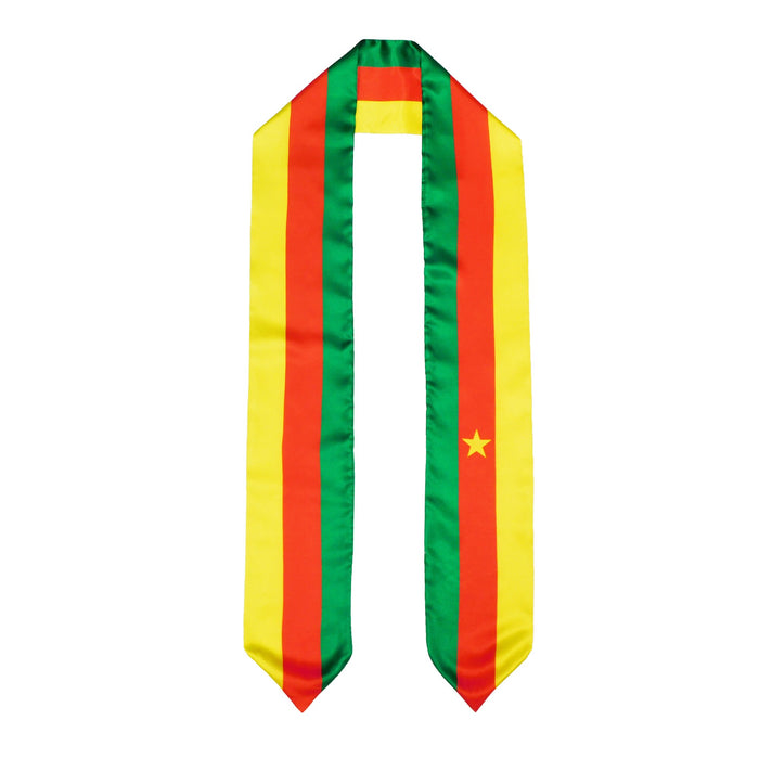 Cameroon Flag Graduation Stole, Cameroon Flag Graduation Sash, Cameroon Graduation Stole,  Cameroonian Flag Graduation Stole