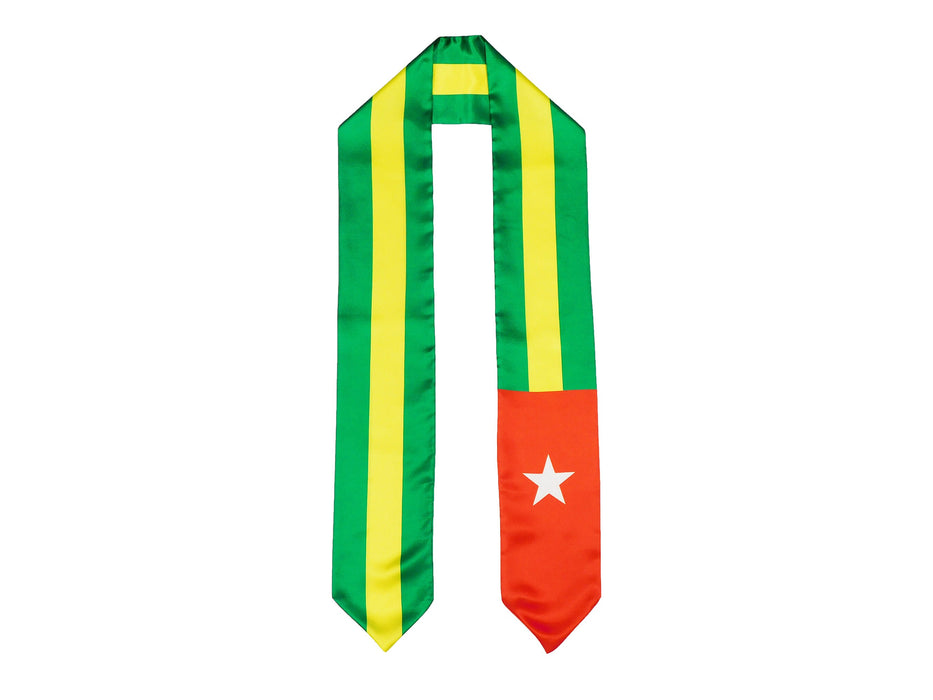 Togo Flag Graduation Stole, Togo Flag Graduation Sash, Togo Graduation Stole, Togolese Flag Graduation Stole