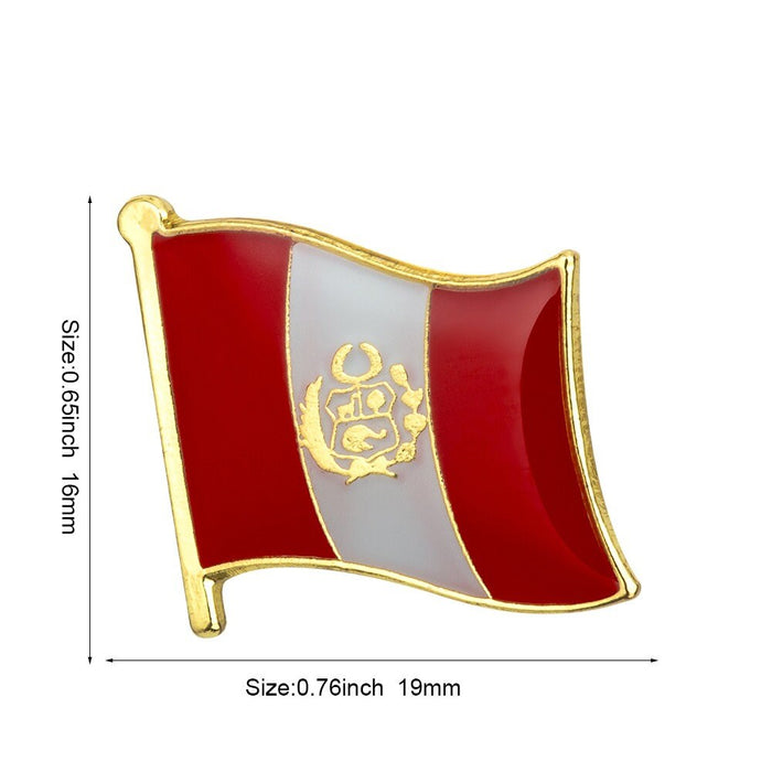 Peru Flag Lapel Clothes / Country Flag Badge / Peruvians National Flag Brooch / Peru National Flag Lapel Pin / Peru Enamel Pins