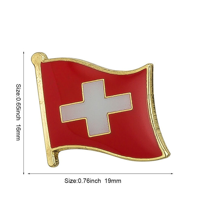 Switzerland National Flag Lapel Pin / Switzerland Flag Lapel Clothes / Country Flag Badge / Swiss Flag Brooch / Switzerland Enamel Pins