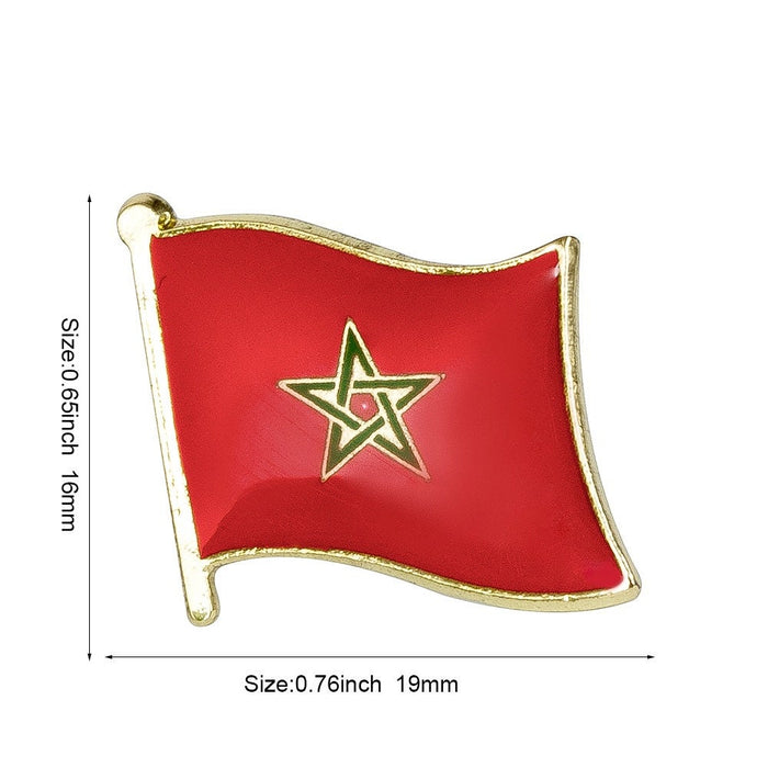 Morocco National Flag Lapel Pin / Morocco Flag Lapel Clothes / Country Flag Badge / Moroccan National Flag Brooch / Morocco Enamel Pins