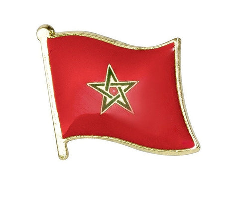 Morocco National Flag Lapel Pin / Morocco Flag Lapel Clothes / Country Flag Badge / Moroccan National Flag Brooch / Morocco Enamel Pins