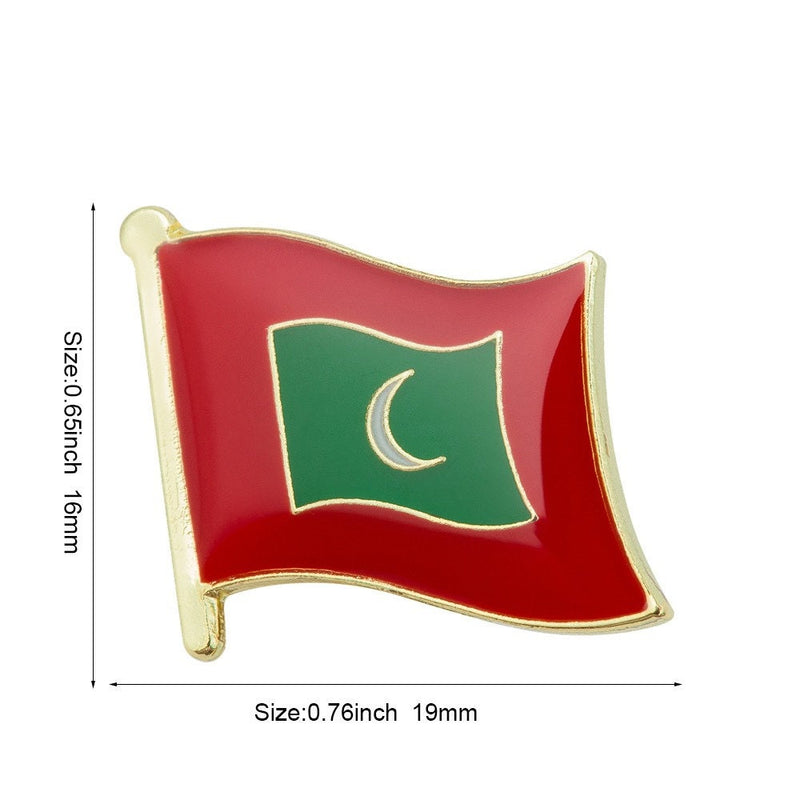 Maldives National Flag Lapel Pin / Maldives Flag Lapel Clothes / Country Flag Badge / Maldivian National Flag Brooch / Maldives Enamel Pins