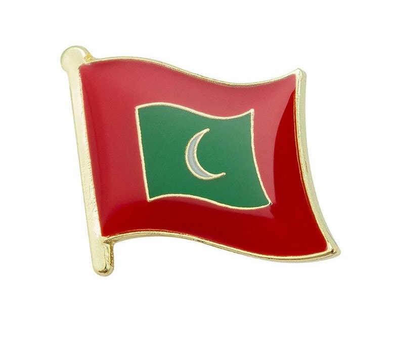 Maldives National Flag Lapel Pin / Maldives Flag Lapel Clothes / Country Flag Badge / Maldivian National Flag Brooch / Maldives Enamel Pins