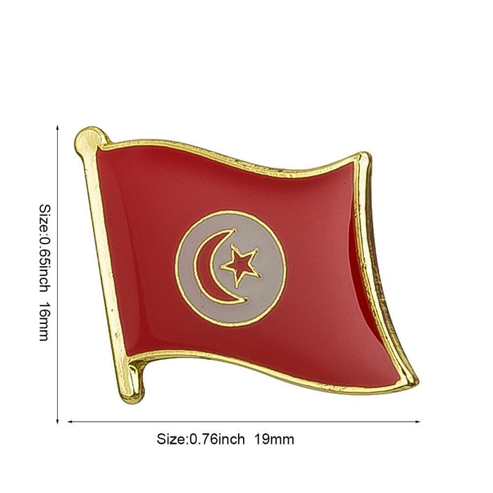 Tunisia National Flag Lapel Pin / Tunisia Flag Lapel Clothes / Country Flag Badge / Tunisian National Flag Brooch / Tunisia Enamel Pins