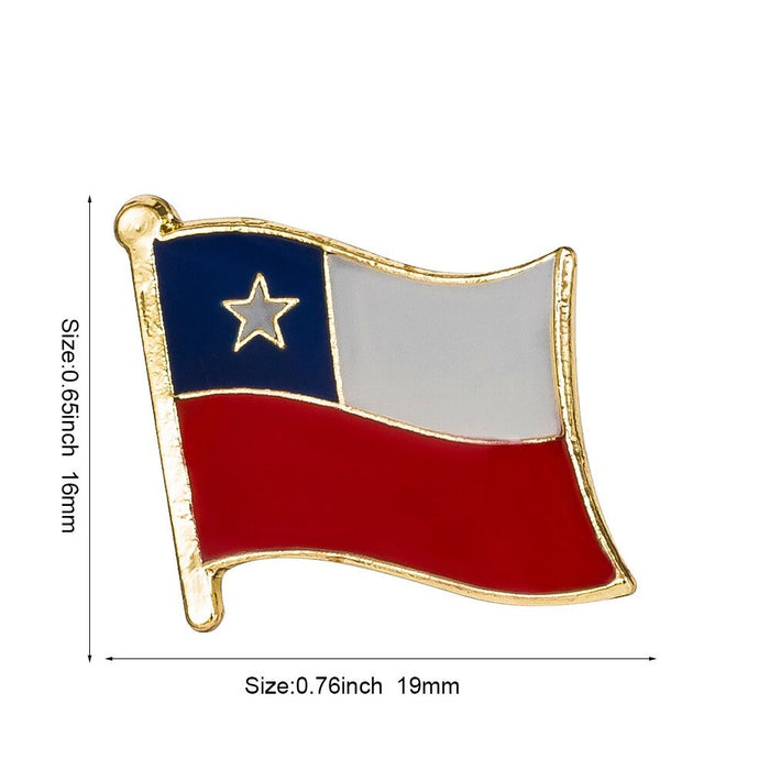 Chile National Flag Lapel Pin / Chile Flag Lapel Clothes / Chile Country Flag Badge / Spanish National Flag Brooch / Chile Enamel Pins