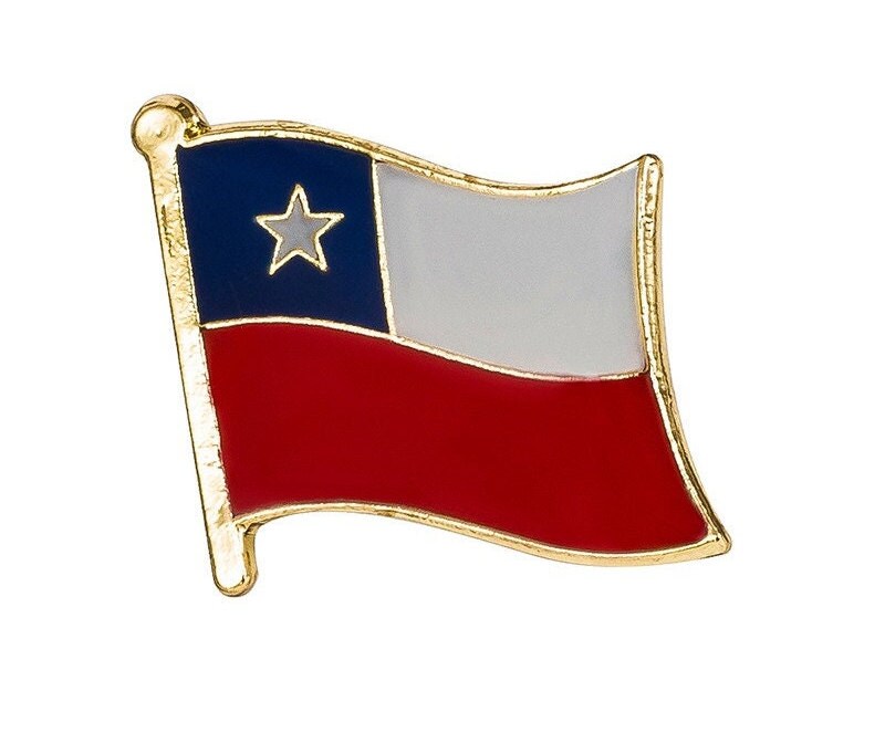 Chile National Flag Lapel Pin / Chile Flag Lapel Clothes / Chile Country Flag Badge / Spanish National Flag Brooch / Chile Enamel Pins