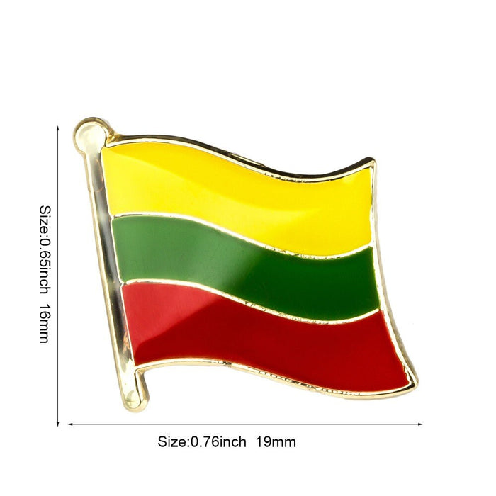 Lithuania National Flag Lapel Pin / Lithuania Flag Lapel Clothes / Lithuania Country Flag Badge / National Flag Brooch / Enamel Pins