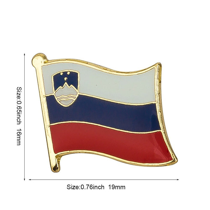 Slovenia National Flag Lapel Pin / Slovenia Flag Lapel clothes / country flag Badge / Chinese national flag Brooch / Slovenia enamel pins