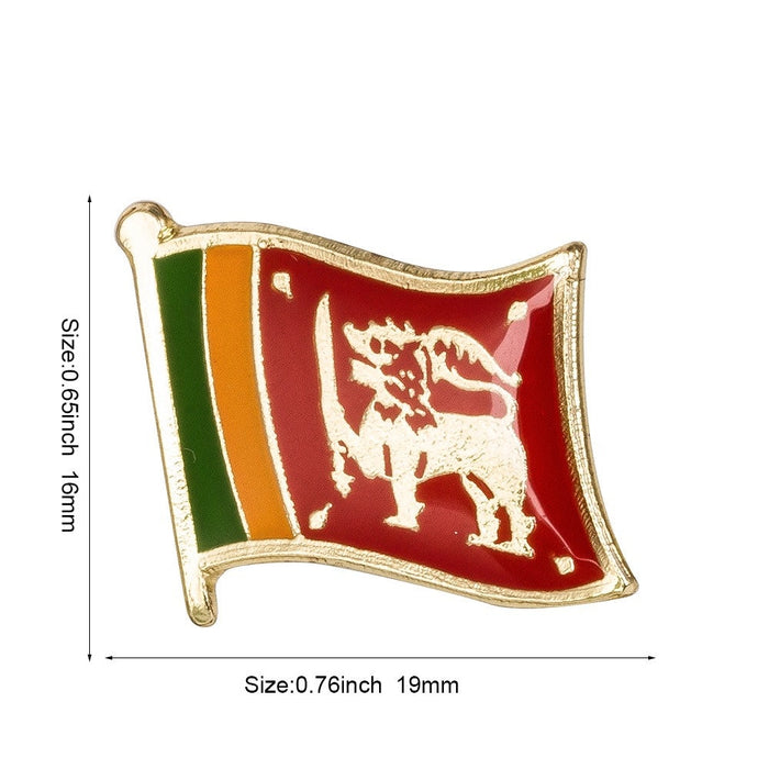 Sri Lanka National Flag Lapel Pin / Sri Lanka Flag Lapel Clothes / Sri Lanka Flag Badge / Sri Lankan National Flag Brooch / Enamel Pins