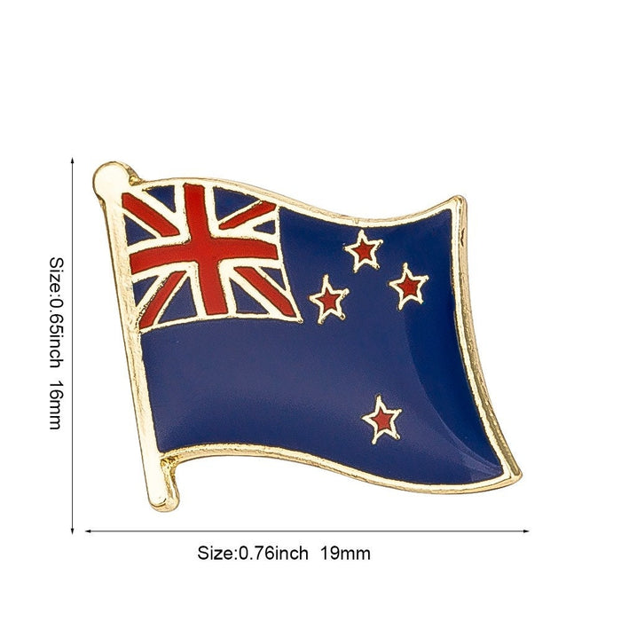 New Zealand National Flag Lapel Pin / New Zealand Flag Lapel Clothes / New Zealand Country Flag Badge  / National Flag Brooch / Enamel Pins