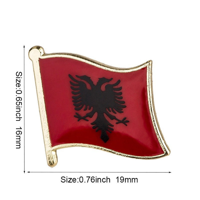 Albania National Flag Lapel Pin / Albania Flag Lapel Clothes / Albania Country Flag Badge / Albanian National Flag Brooch / Enamel Pins