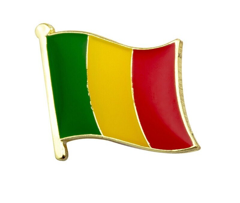 Mali National Flag Lapel Pin / Mali Flag Lapel Clothes / Mali Country Flag Badge / Malian National Flag Brooch / Mali Enamel Pins