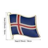 Iceland National Flag Lapel Pin / Iceland Flag Lapel Clothes / Iceland Country Flag Badge / Icelander National Flag Brooch / Enamel Pins