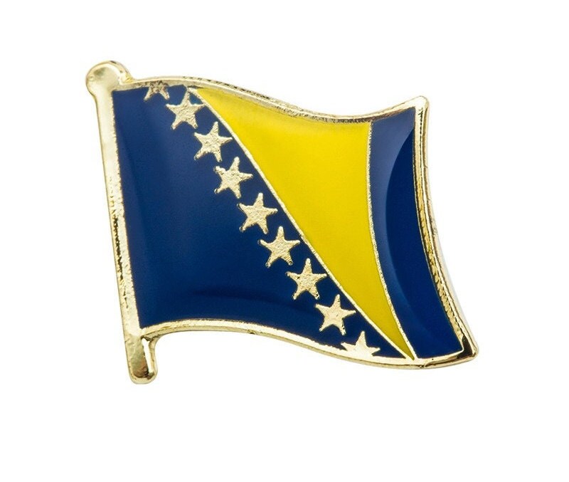 Bosnia National Flag Lapel Pin / Bosnia Flag Lapel Clothes / Bosnia Country Flag Badge / Bosnian National Flag Brooch / Bosnia Enamel Pins