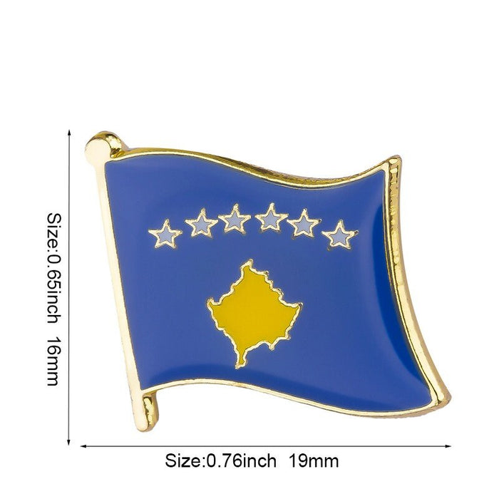 Kosovo National Flag Lapel Pin / Kosovo Flag Lapel Clothes / Kosovar Country Flag Badge / Kosovan National Flag Brooch / Kosovo Enamel Pins