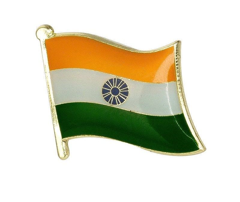 India National Flag Lapel Pin / India Flag Lapel Clothes / India Country Flag Badge / Indian National Flag Brooch / India Enamel Pins