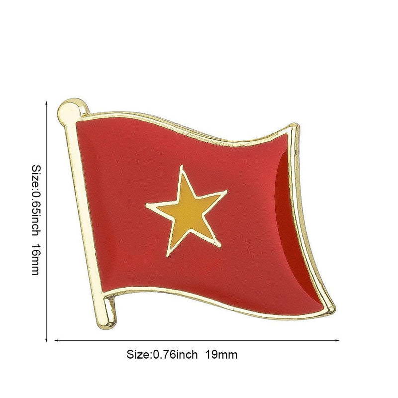 Vietnam National Flag Lapel Pin / Vietnam Flag Lapel Clothes / Vietnam Country Flag Badge / Vietnamese National Flag Brooch / Enamel Pins