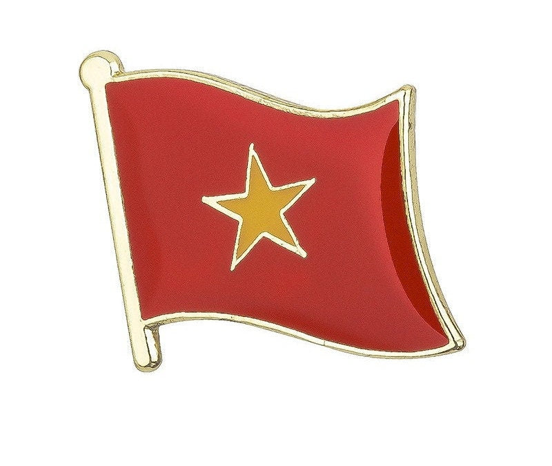 Vietnam National Flag Lapel Pin / Vietnam Flag Lapel Clothes / Vietnam Country Flag Badge / Vietnamese National Flag Brooch / Enamel Pins