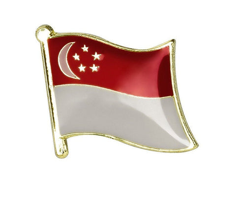 Singapore National Flag Lapel Pin / Singapore Flag Lapel Clothes / Country Flag Badge / Singaporean National Flag Brooch / Enamel Pins