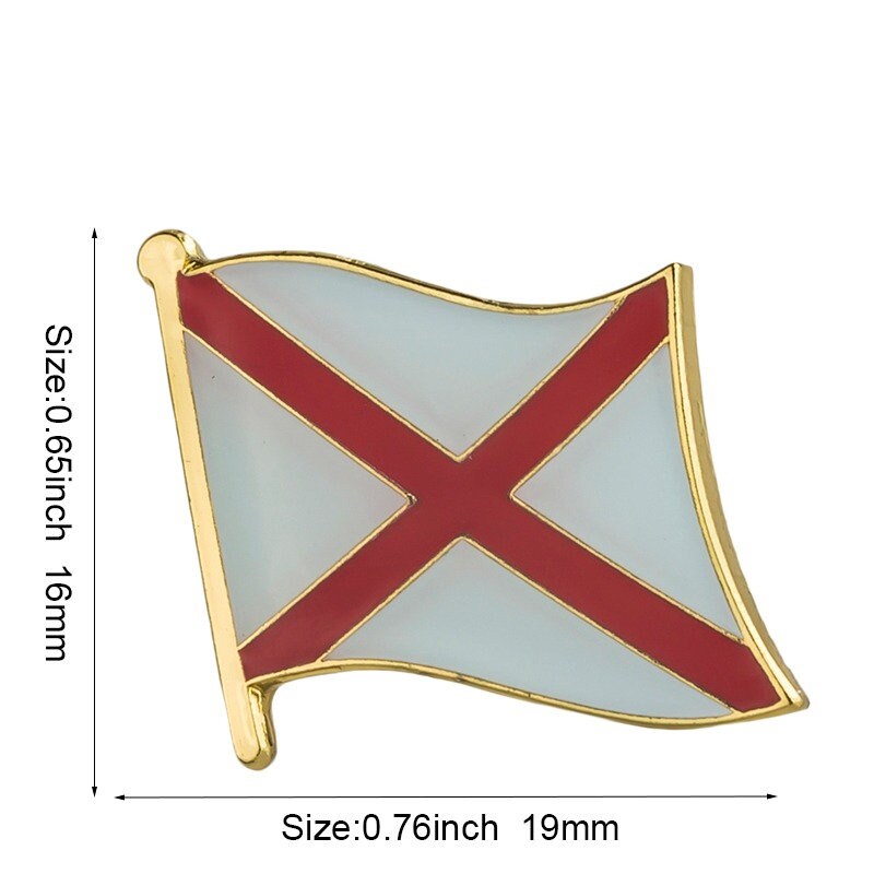 Alabama National Flag Lapel Pin / Alabama Flag Lapel Clothes / Alabama Country Flag Badge / National Flag Brooch / Alabama Enamel Pins