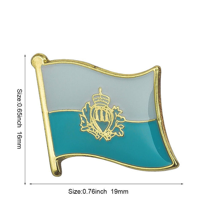 San Marino National Flag Lapel Pin / San Marino Flag Lapel Clothes / Country Flag Badge / Sammarinese National Flag Brooch / Enamel Pins