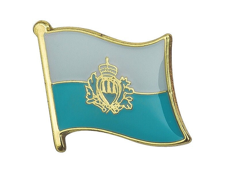 San Marino National Flag Lapel Pin / San Marino Flag Lapel Clothes / Country Flag Badge / Sammarinese National Flag Brooch / Enamel Pins