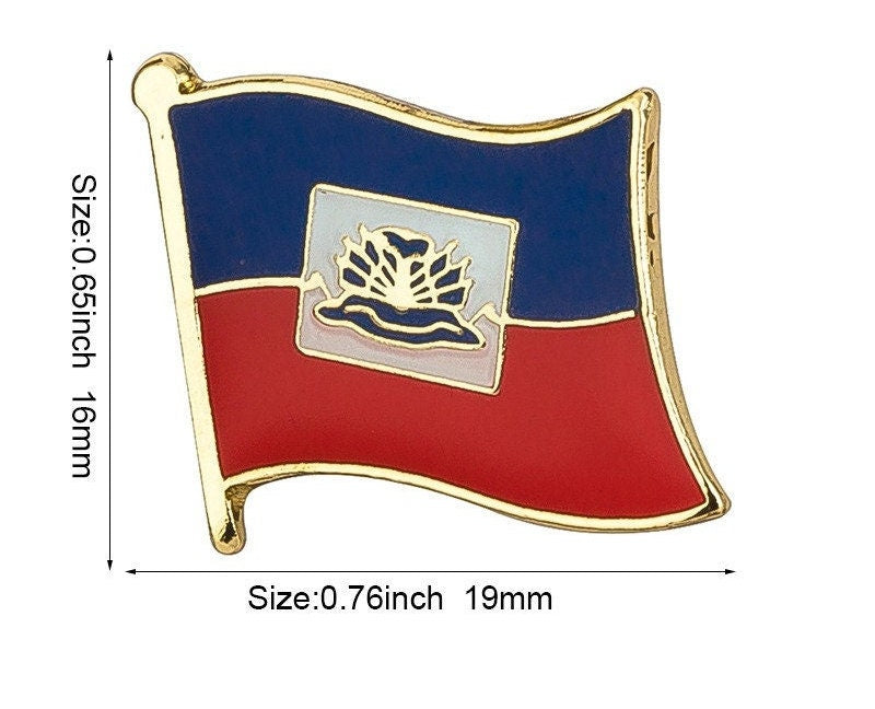 Haiti National Flag Lapel Pin / Haiti Flag Lapel Clothes / Haiti Country Flag Badge / Haitian National Flag Brooch / Haiti Enamel Pins