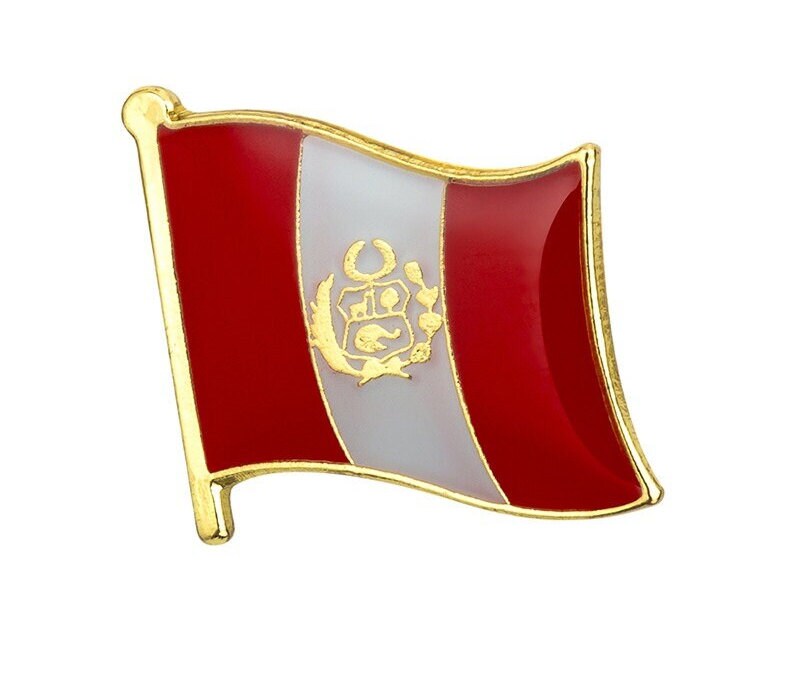 Peru Flag Lapel Clothes / Country Flag Badge / Peruvians National Flag Brooch / Peru National Flag Lapel Pin / Peru Enamel Pins