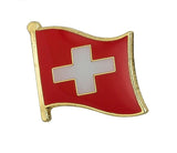 Switzerland National Flag Lapel Pin / Switzerland Flag Lapel clothes / country flag Badge / Swiss flag Brooch / Switzerland enamel pins
