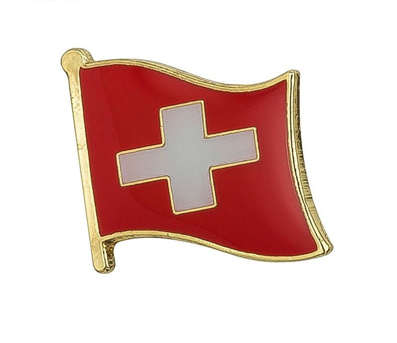 Switzerland National Flag Lapel Pin / Switzerland Flag Lapel Clothes / Country Flag Badge / Swiss Flag Brooch / Switzerland Enamel Pins