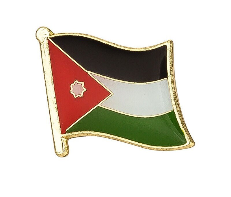 Jordan National Flag Lapel Pin / Jordan Flag Lapel Clothes / Country Flag Badge / Jordanian National Flag Brooch / Jordan Enamel Pins