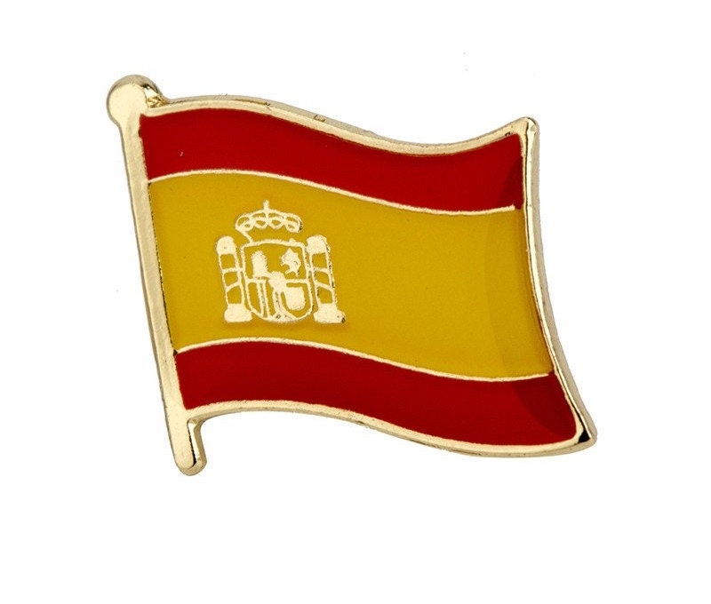 Spain National Flag Lapel Pin / Spain Flag Lapel Clothes / Spain Country Flag Badge / Spanish National Flag Brooch / Spain Enamel Pins