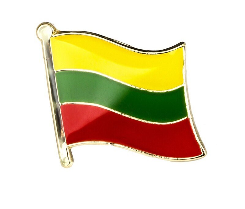 Lithuania National Flag Lapel Pin / Lithuania Flag Lapel Clothes / Lithuania Country Flag Badge / National Flag Brooch / Enamel Pins