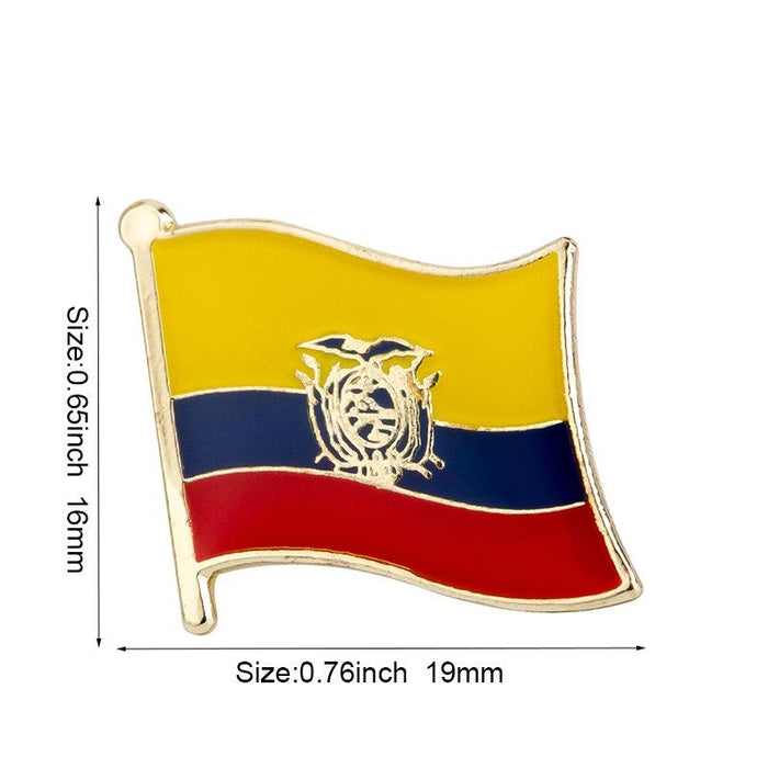 Ecuador National Flag Lapel Pin / Ecuador Flag Lapel Clothes / Country Flag Badge / Ecuadorian National Flag Brooch / Ecuador Enamel Pins