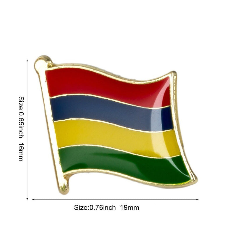 Mauritius National Flag Lapel Pin / Mauritius Flag Lapel Clothes / Country Flag Badge / Mauritian National Flag Brooch / Enamel Pins