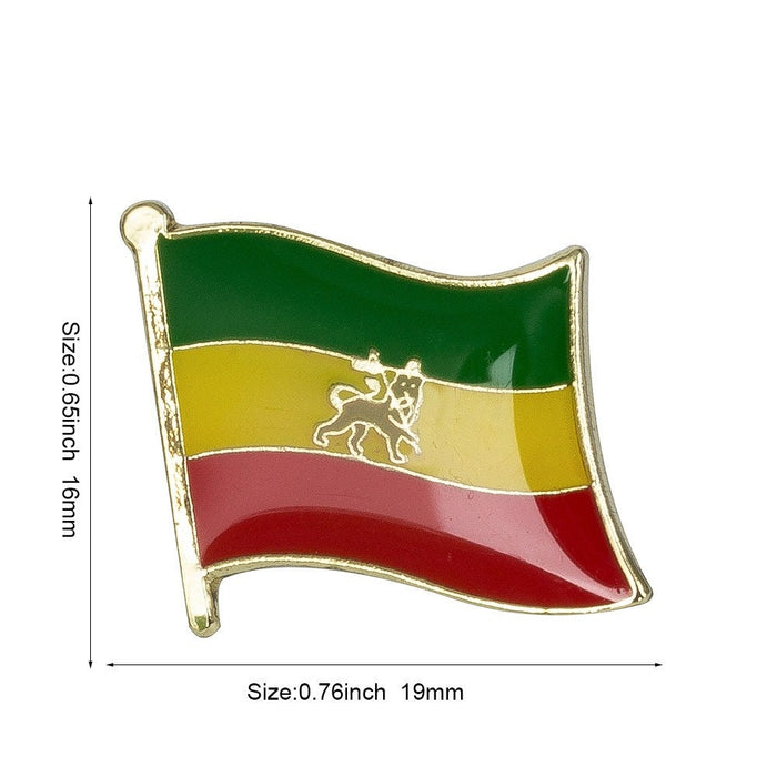 Ethiopia National Flag Lapel Pin / Ethiopia Flag Lapel Clothes / Ethiopia Country Flag Badge / Ethiopian National Flag Brooch / Enamel Pins