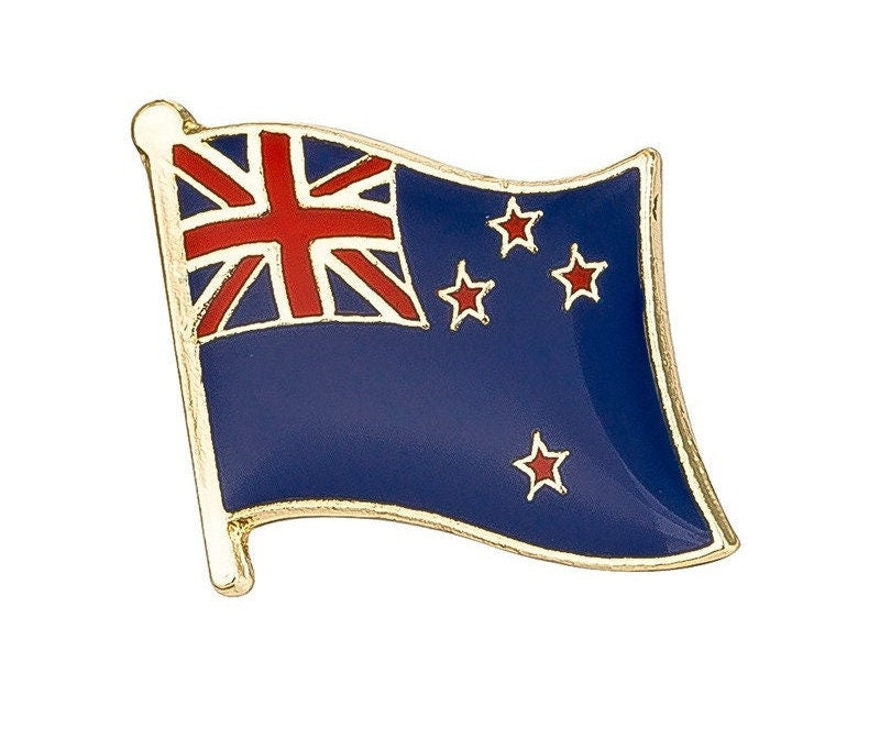 New Zealand National Flag Lapel Pin / New Zealand Flag Lapel Clothes / New Zealand Country Flag Badge  / National Flag Brooch / Enamel Pins