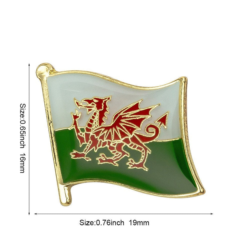 Wales National Flag Lapel Pin / Wales Flag Lapel Clothes / Wales Country Flag Badge / Welsh National Flag Brooch / Wales Enamel Pins