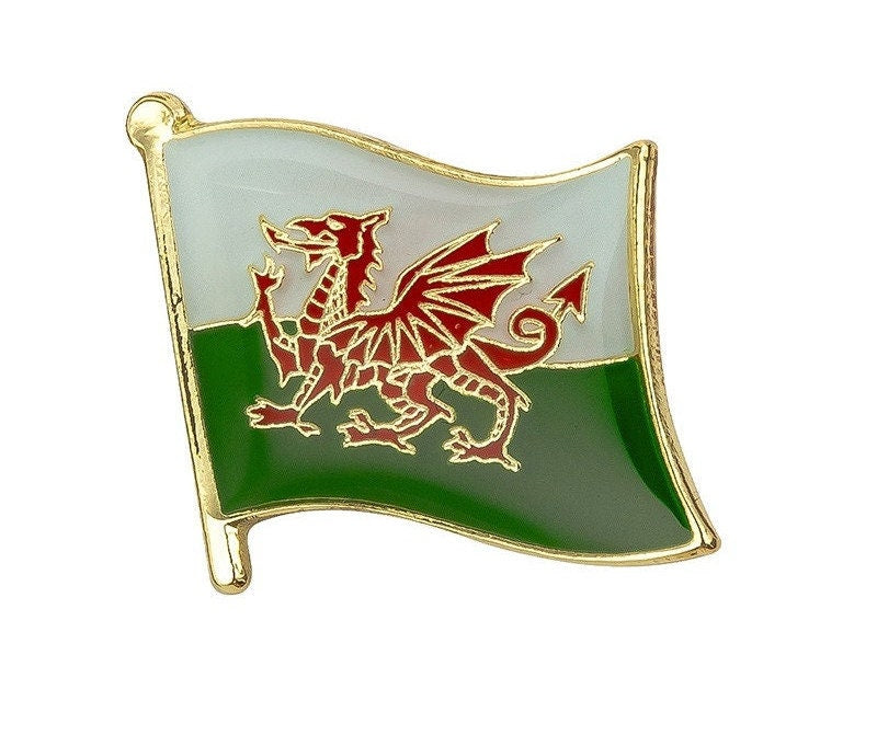 Wales National Flag Lapel Pin / Wales Flag Lapel Clothes / Wales Country Flag Badge / Welsh National Flag Brooch / Wales Enamel Pins