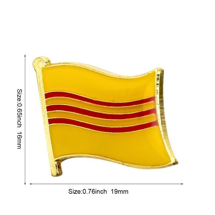 South Vietnam National Flag Lapel Pin / Vietnam Flag Lapel Clothes / South Vietnam Country Flag Badge / National Flag Brooch / Enamel Pins