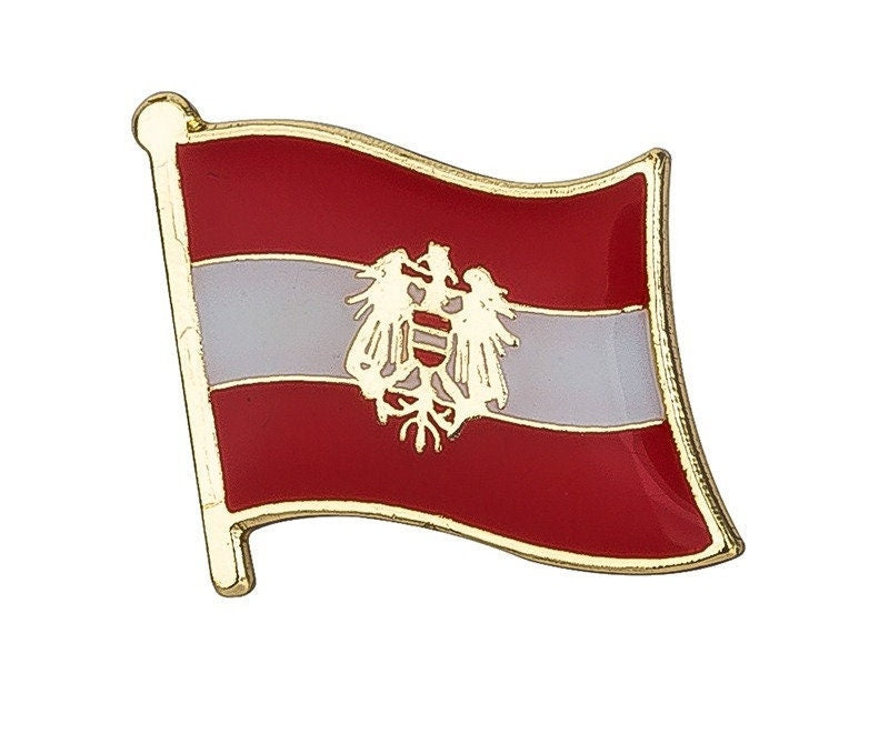 Austria National Flag Lapel Pin / Austria Flag Lapel Clothes / Austria Country Flag Badge / Austrian National Flag Brooch / Enamel Pins