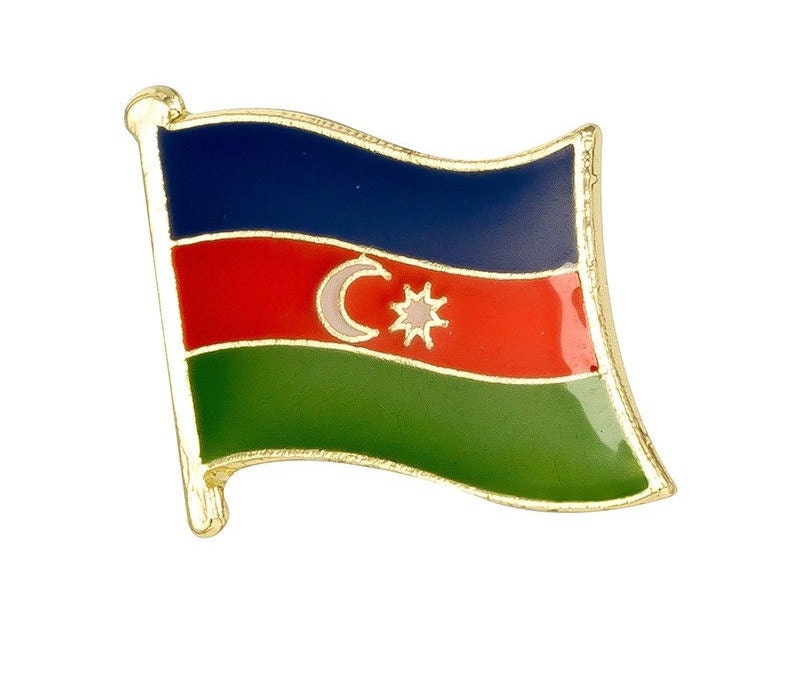 Azerbaijan National Flag Lapel Pin / Azerbaijan Flag Lapel Clothes / Azerbaijan Country Flag Badge / National Flag Brooch / Enamel Pins